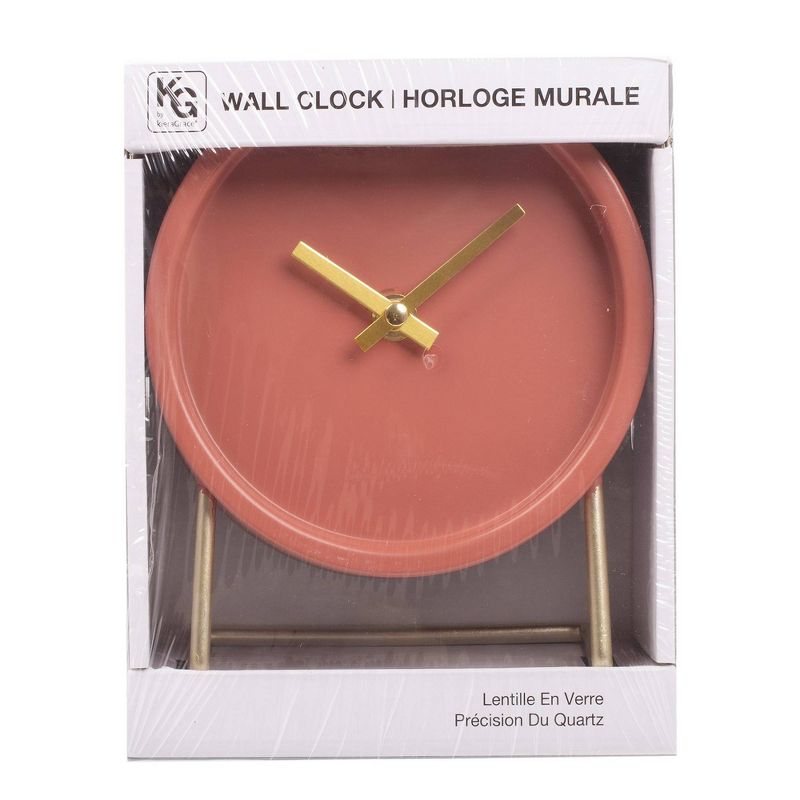 Kiera Grace 6&#34; Ellen Iron Table Clock Pink, 4 of 6
