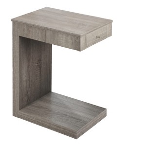 Monarch Specialties Accent Table C-Shaped End Side Snack Storage Drawer Living Room Bedroom Laminate Brown Contemporary Modern - 1 of 4