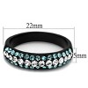 Slickblue Sea Blue & Clear Pave Crystal Band Ring for Women, Black Ion-Plated Stainless Steel, Sizes 5-10 - 2 of 4