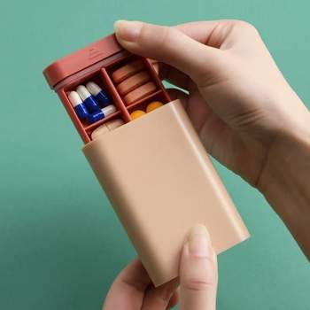 Travel Pill Organizer Portable Pocket Pharmacy Pill Box - Small Pill Case  10/12 Grids Storage Vitamin Fish Oil for Purse Handbag