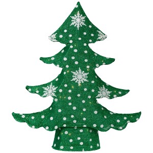 Northlight 3D Lighted Christmas Tree Outdoor Decoration - 20" - Green and White - Clear Lights - 1 of 4