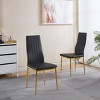 Set of 4 Modern High Back Dining Chairs with Metal Legs and PU Seats,Armless Design for Kitchen or Dining Room-The Pop Home - 3 of 4