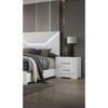 Vynxaria Glam 2-Drawer Nightstand - White High Gloss Finish, Chrome Bar Handle, Engineered Wood/Metal, Wooden Legs, 1pc Bedroom Bedside Furniture - 4 of 4