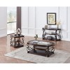 KTMBDW Retro Glass Coffee Table, Modern Center Table with Marble Middle Shelf and Metal Serpentine Legs for Living Room Home Office, Brown - 2 of 4