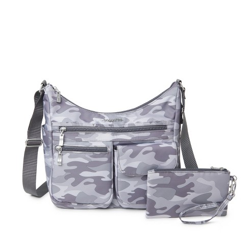 baggallini Women s Everywhere bagg Crossbody Bag with RFID Wristlet GREY CAMO PRINT