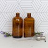 Cornucopia Brands 16oz Amber Glass Bottles w/Stainless Steel Pumps 2pk; Lotion & Soap Dispenser Brown Boston Round Bottles - 4 of 4