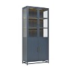 76" Display Cabinet with Glass Doors, Metal Kitchen Pantry Cabinet, Freestanding Curio Cabinet, Versatile Display Bookshelf for Home Office - 3 of 4