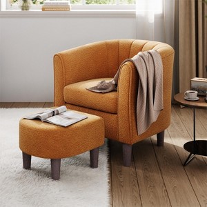 Compact Accent Chair with Ottoman for Living Room - 1 of 4
