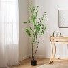 Sapphtopaz Artificial Tree Faux Plants，Indoor Artificial Tree with Wood Trunk, Room Decor for Home, Porch - 4 of 4