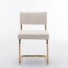 PAGED Modern Dining Chairs Set of 2 Corduroy Fabric Dining Room Chairs with Gold Metal Base and Channel Tufting for Living Room, Kitchen - 2 of 4