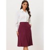 INSPIRE CHIC Women's High Waist Elastic Back A-Line Belted Corduroy Midi Skirt with Pockets - 2 of 4
