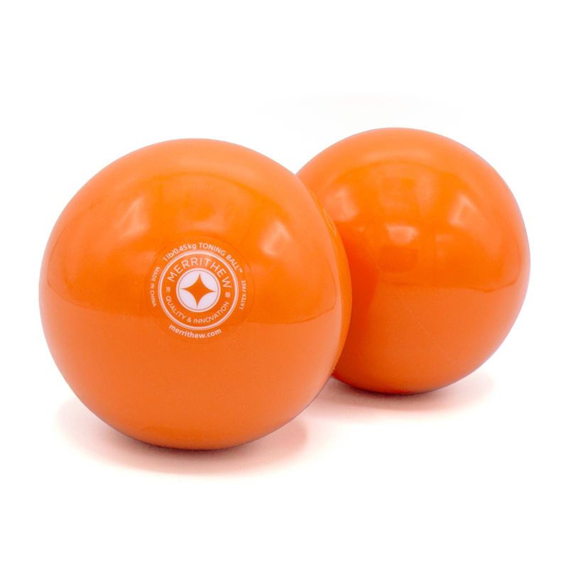 Stott Pilates Toning Ball 2pk - Orange 1lbs, 1 of 5
