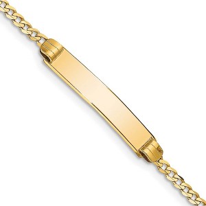 Black Bow Jewelry 14k Yellow Gold Curb Link I.D. Bracelet with Lobster Clasp - 7 Inch - 1 of 4