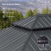 PURPLE LEAF Outdoor Gazebo Aluminum Frame Galvanized Steel Double Roof Patio Hardtop Gazebo with Curtains and Netting for Patio Lawn and Garden - 4 of 4
