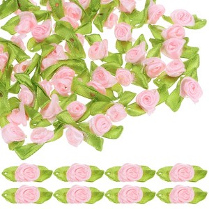 Unique Bargains Mini Ribbon Roses Fabric for Crafts Wedding 200 Pcs - 1 of 4