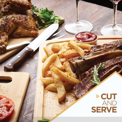 Bamboo Wood 4-Piece Cutting Board Set with Juice Groove