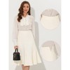 Allegra K Women's Side Zipper High Waist Elegant Flared A Line Midi Skirts - 2 of 4