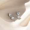 Girl's Bezel Set Solitaire Screw Back Sterling Silver Earrings - In Season Jewelry - 4 of 4