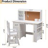 COZONY Kids Desk & Chair Set, Wooden Study Desk with Bookshelf, Bulletin Board, Drawer, Cabinet for Boys & Girls, Adjustable Chair, for Ages 3-8 - 3 of 4