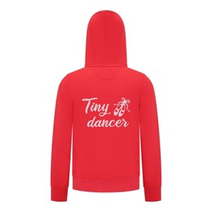 Everyday Kids Ballerina Tiny Dancer Girls Zip Up Hoodie – Pink Ballet Slippers Sweatshirt - 1 of 4