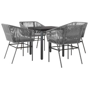 vidaXL Garden Dining Set Grey, Black, Light Grey - 1 of 4