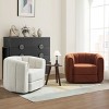 Coolbibila 360° Modern Teddy Fabric Upolstered Round Swiel Accent Chair,Comfy Living Room Bedroom Swiel Barrel Armchair,Single Seater Sofa - 3 of 4