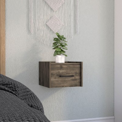 NicBex Floating Nightstand,End Table,Side Table Wall-Mounted Single Drawer with Handle for Bedroom,Living Room
