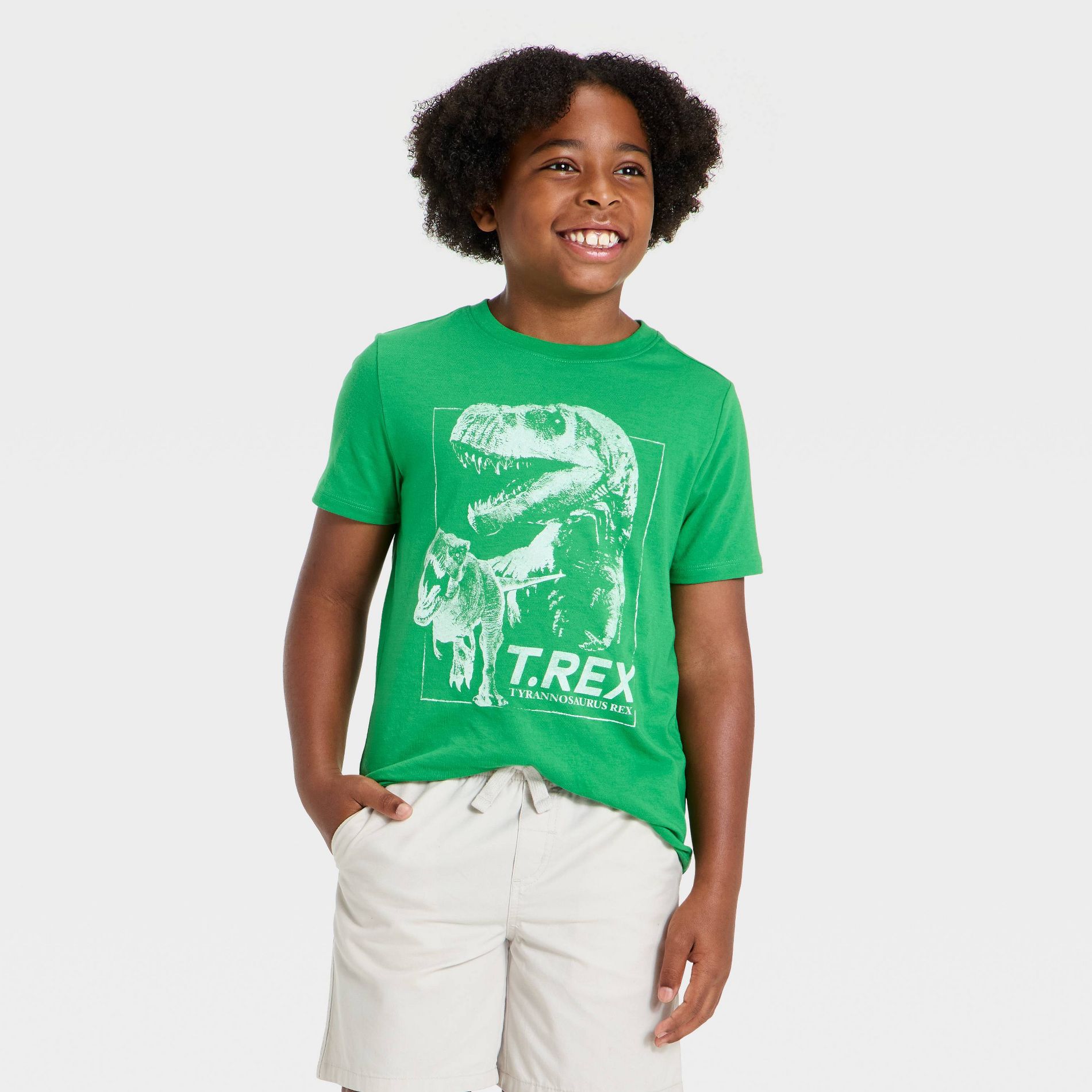Boys' Short Sleeve T-Rex Dinosaur Graphic T-Shirt - Cat & Jack™ Green
