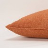 20"x20" Oversize Solid Square Pillow Cover Orange - Rizzy Home: Herringbone, Zipper Closure, Polyester - 4 of 4