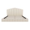 Queen Size Velvet Upholstered Bed Frame Floor Bed with Shell-Shaped Headboard for Bedroom - ModernLuxe - 4 of 4