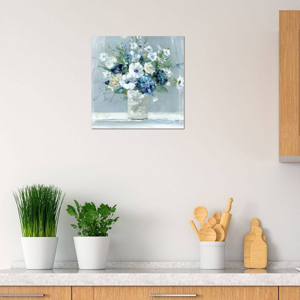 Photos - Other Decoration iCanvas 12"x12" Be Happy Blue by Sally Swatland Canvas Print Wall Art