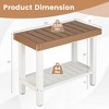 Costway 24" x 12" Heavy Duty Waterproof HDPE Shower Bench Stool with Storage Shelf White/Off White & Brown - image 3 of 4