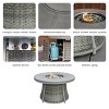 Moda Furnishings 24.6'' H x 42'' W Aluminum Propane Outdoor Fire Pit Table with Lid - 4 of 4