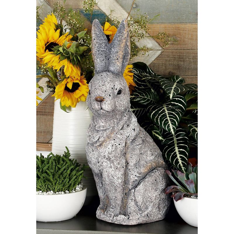 20&#34; x 11&#34; Magnesium Oxide Country Rabbit Garden Sculpture Gray - Olivia &#38; May, 3 of 9