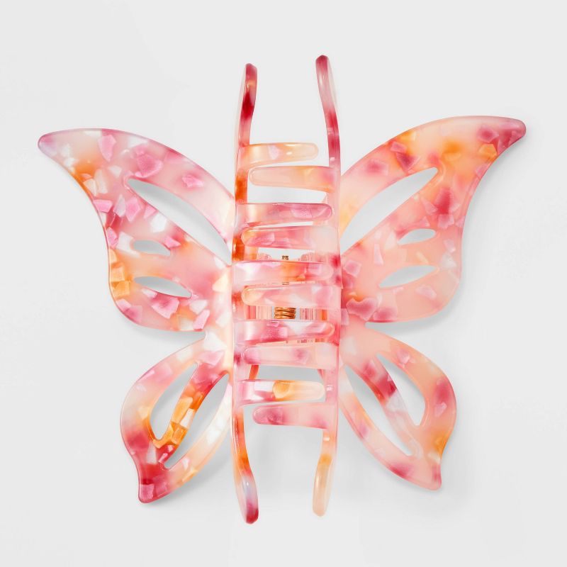 Marbled Butterfly Claw Hair Clip - Wild Fable&#8482; Pink/Orange, 3 of 7