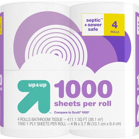 1000 Sheets Per Roll Toilet Paper 4 Rolls Up Up Target