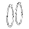 Black Bow Jewelry 2.5mm Sterling Silver, Twisted Round Hoop Earrings, 30mm (1 1/8 In) - 2 of 4