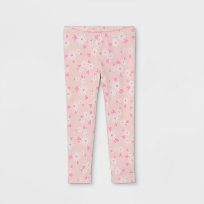 Toddler Girls' Floral Heart Leggings - Cat & Jack™ Powder Pink