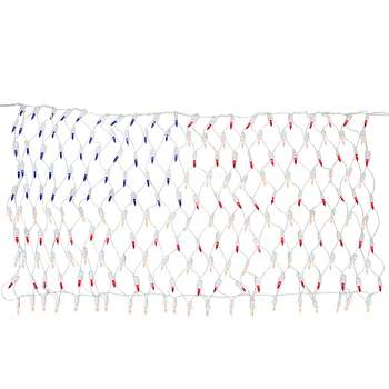 Northlight 2' x 2.75' Red and Blue American Flag Mini Net Style Lights - White Wire