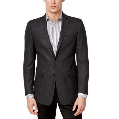 Calvin Klein Mens Slim-Fit Two Button Blazer Jacket, Grey, 40 Long