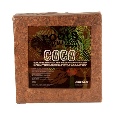 Roots Organics Premium 100% Pure Coco Chips Outdoor Indoor Planting Gardening Block for Potting Soils or Soilless Media, 4.5 Kilo