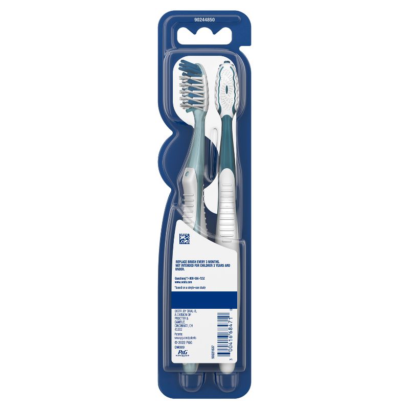 Oral-B CrossAction All In One Toothbrushes, Deep Plaque Removal, Medium - 2ct, 3 of 12