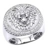 Pompeii3 3/8Ct Men's Diamond Lion Head Pink Ring in 10k White or Yellow Gold - 2 of 4