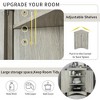 Triangular Wooden Corner Cabinet with Doors & Adjustable Shelves, Bathroom Corner Storage Cabinet for Kitchen Bathroom Living Room Grey - 4 of 4