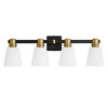 POWLIG Modern Vanity Light Fixture - Dimmable Bathroom Lighting with Cone Milk White Glass Shades - 3 of 4