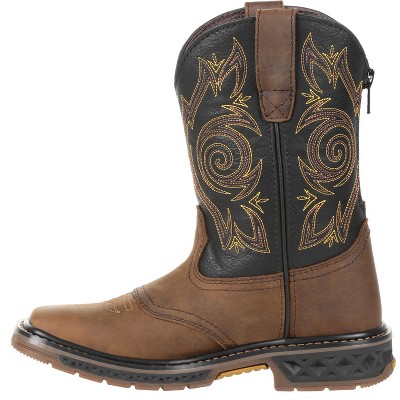 Georgia Boot Carbo-Tec LT Toddler Boys' Brown Pull-On Saddle Boot