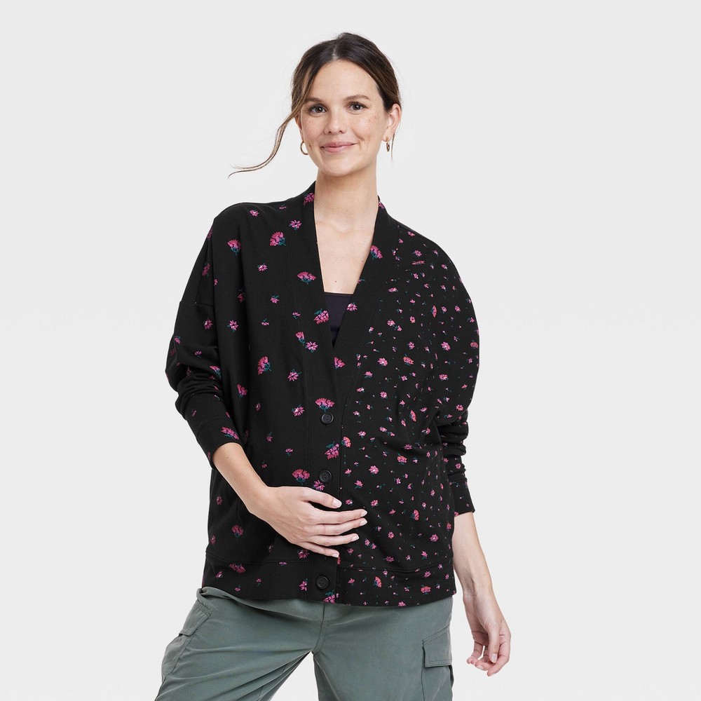 The Nines By Hatch Maternity Cardigan Black Floral S