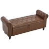 CAVINAS Industrial Rivet Storage Ottoman Bench, Upholstered Ottoman Foot Rest, Button Tufted Ottoman with Hidden Storage, End-of-Bed Bench - 3 of 4
