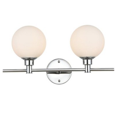 Elegant Lighting Cordelia 2 light Chrome and frosted white Bath Sconce