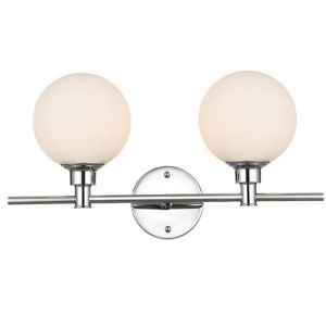 Elegant Lighting Cordelia 2 light Chrome and frosted white Bath Sconce - 1 of 4